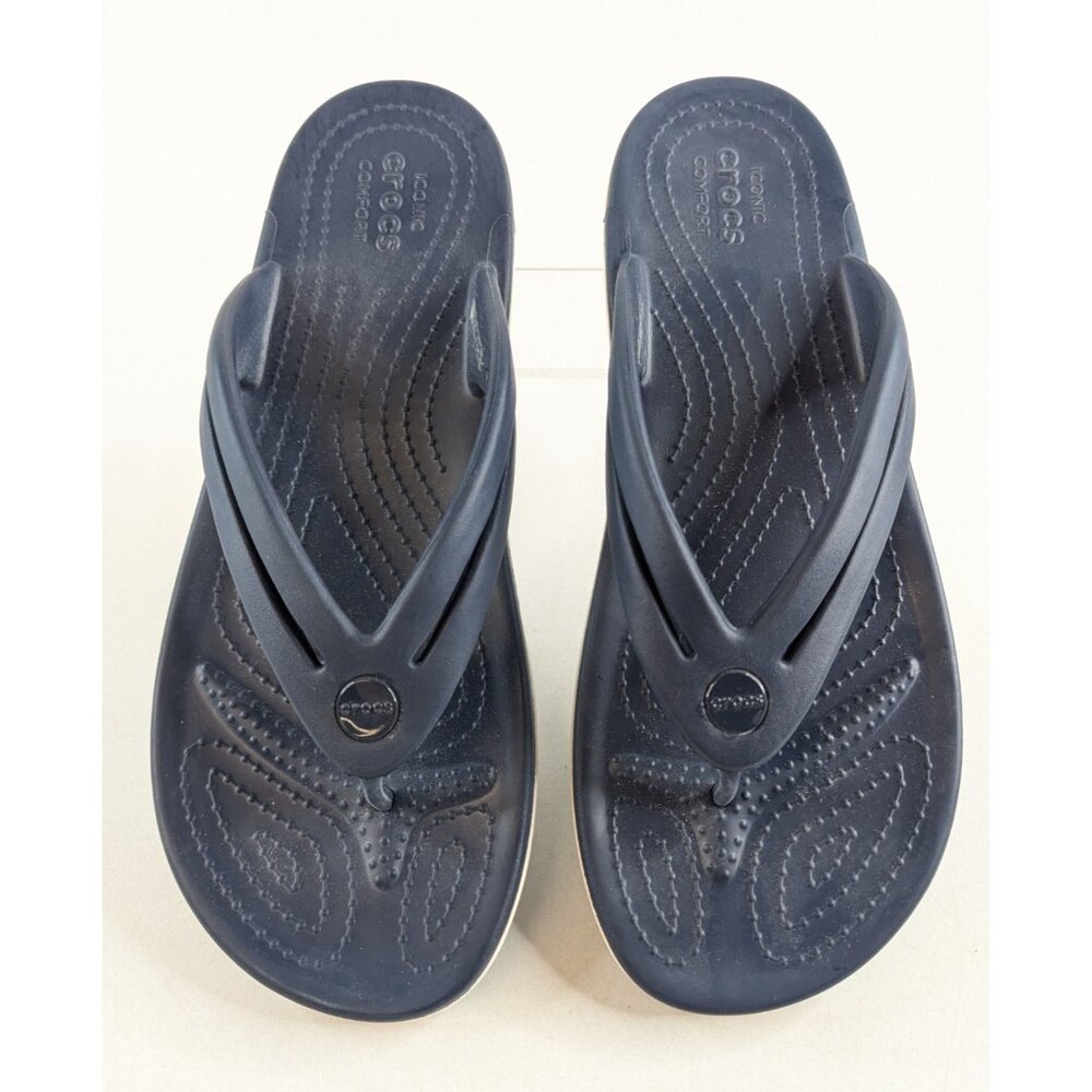 Crocs Blue Flip Flops Womens Size 11 Classic Slides Iconic Comfort Sandals